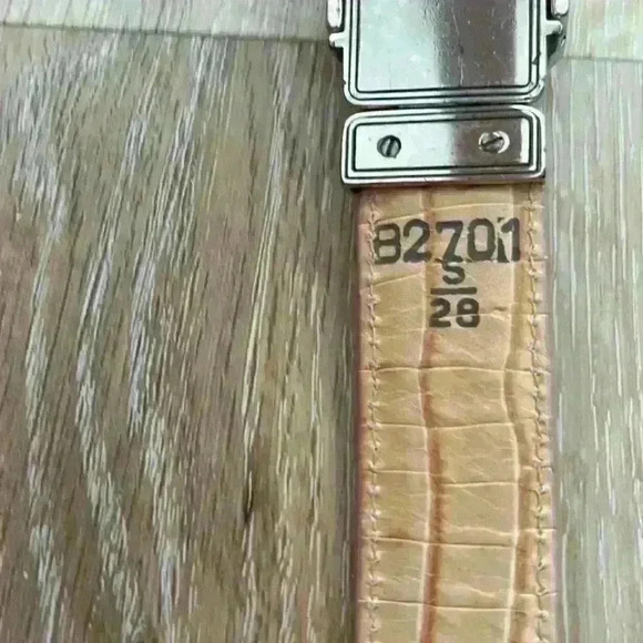 Brighton vintage Reversible Leather Belt BEIGE WHITE LEATHER B2701 - Picture 6 of 8